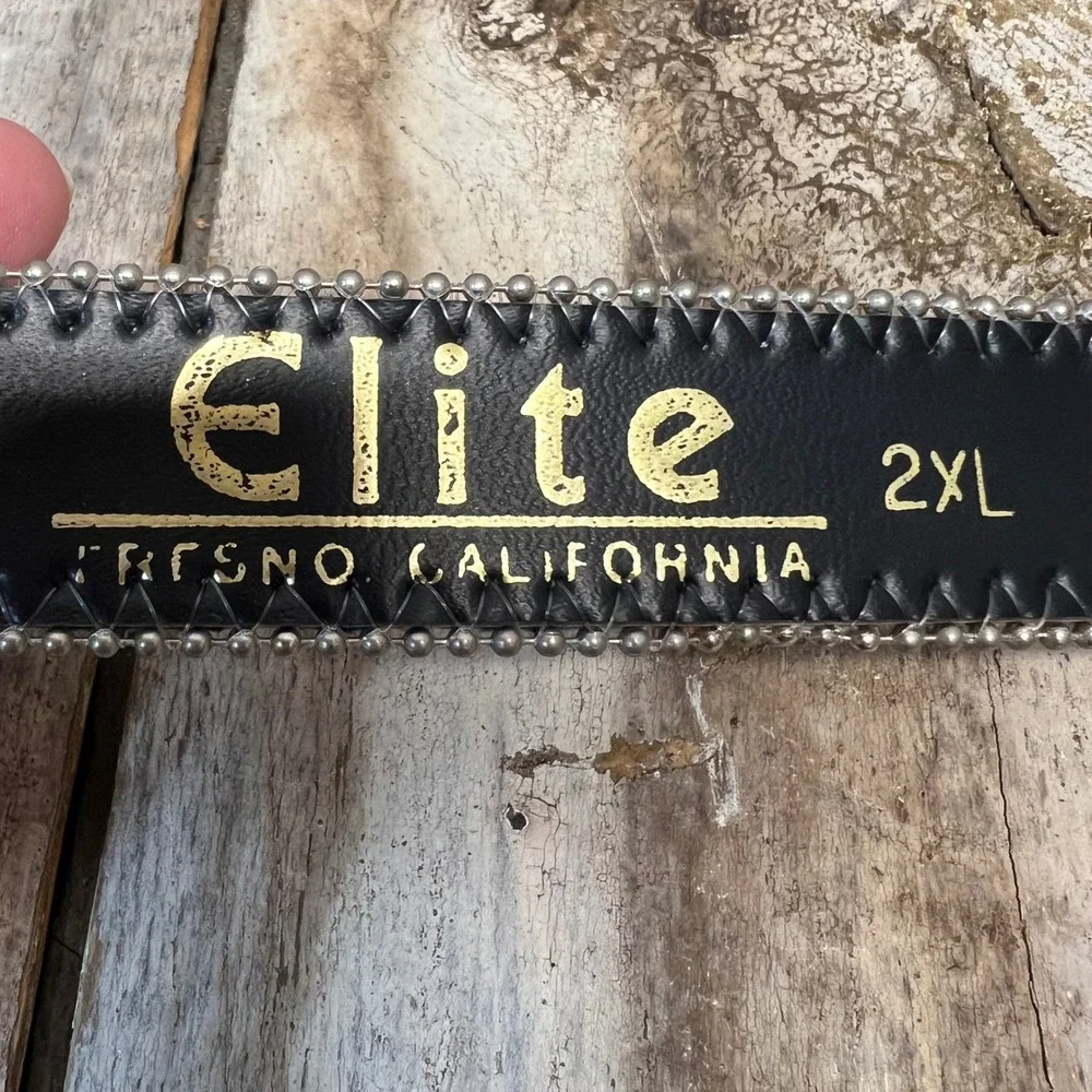 Vintage Elite California Southwestern Woven Leather Belt Silver‎ Buckle 2XL